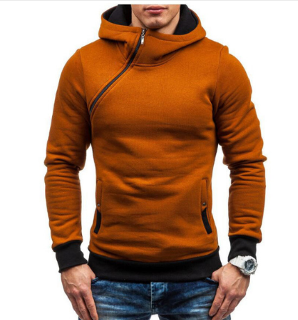 2023 Brand Hoodie Oblique Zipper Solid Color Hoodies Men Fashion Tracksuit Male Sweatshirt Hoody Mens