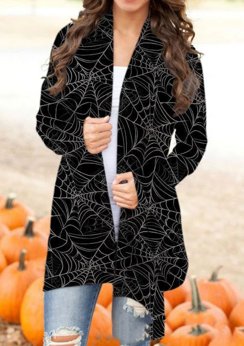 Halloween Digital Printing Casual Cardigan Jacket Women