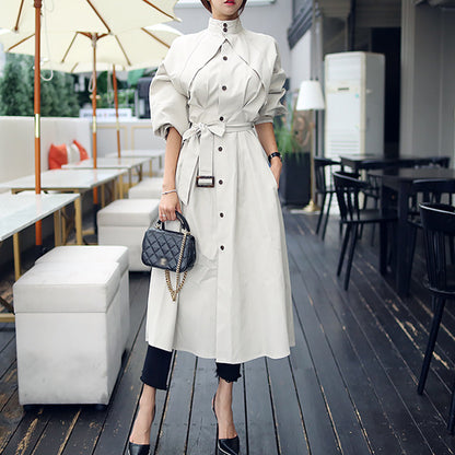 Bat sleeve trench coat