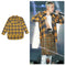 Men T-shirt  grid yellow black men coat