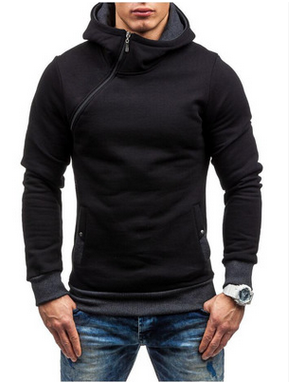 2023 Brand Hoodie Oblique Zipper Solid Color Hoodies Men Fashion Tracksuit Male Sweatshirt Hoody Mens