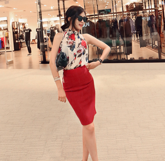 Women Chiffon Blouse Flower