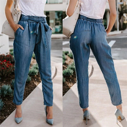 Awstring High Waist Office Cargo Loose Pants Jeans For Women