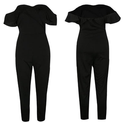 Women's Solid Jumpsuit With Open Shoulders