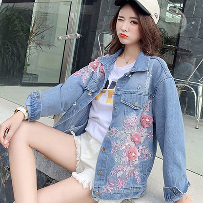 Ripped Denim Short Jacket Women Loose Jacket