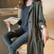 Lapel Trench Coat Women's Mid-length Slim Long Sleeve Cardigan Jacket