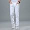 Men's Business Straight-Leg Stretch Pure White Jeans