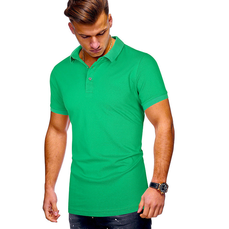 Pure Color Casual Men's Short-sleeved POLO Shirt For Men