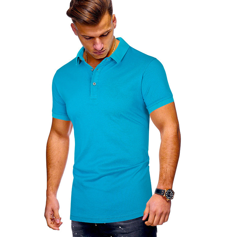 Pure Color Casual Men's Short-sleeved POLO Shirt For Men