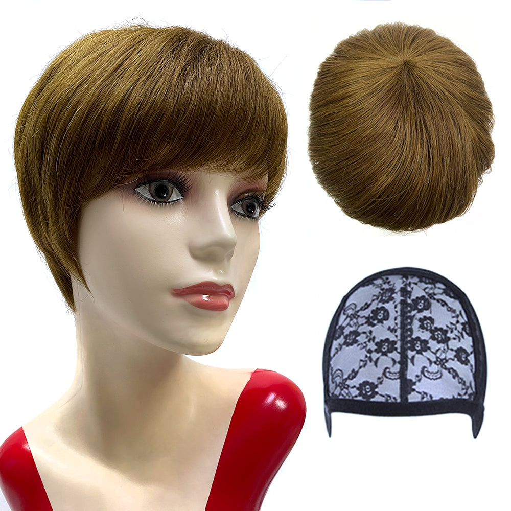 Tinashe Beauty Natural Hair Pixie Cut Red Brown Cheap For Women