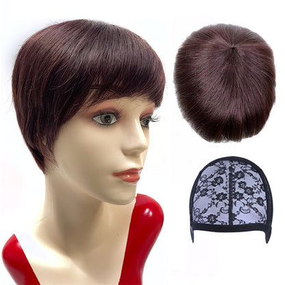 Tinashe Beauty Natural Hair Pixie Cut Red Brown Cheap For Women