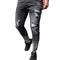 The New Cross-Border Fashion Ripped Youth Clothes Zipper ElasticFeet Js Men