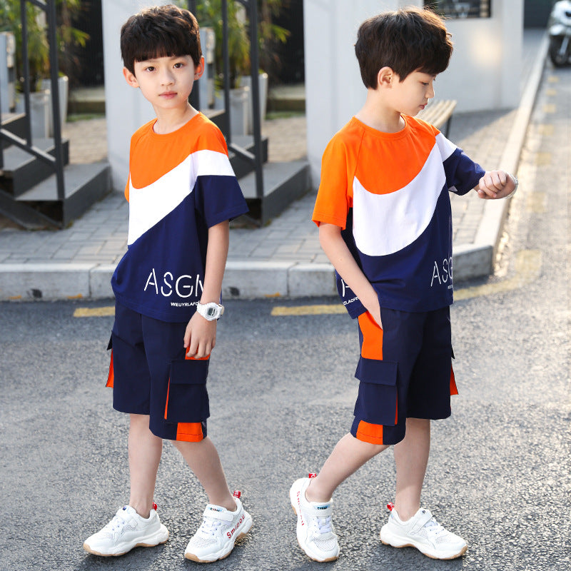 Summer Foreign Boy Handsome, Big Boy Two-piece Korean Style Trend