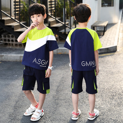 Summer Foreign Boy Handsome, Big Boy Two-piece Korean Style Trend