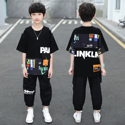 Summer Foreign Boy Handsome, Big Boy Two-piece Korean Style Trend