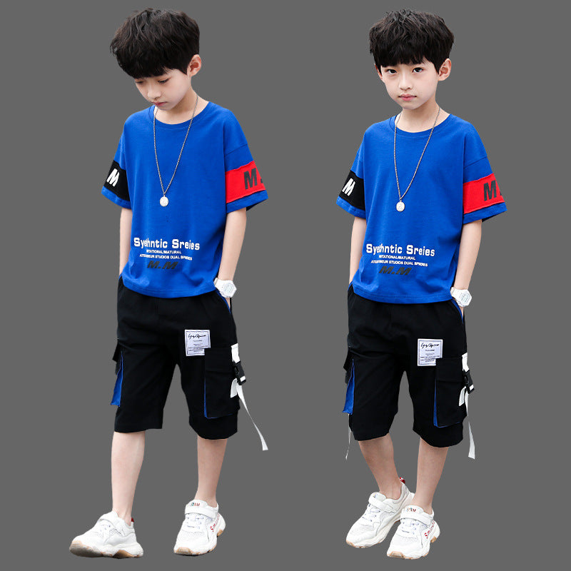 Summer Foreign Boy Handsome, Big Boy Two-piece Korean Style Trend