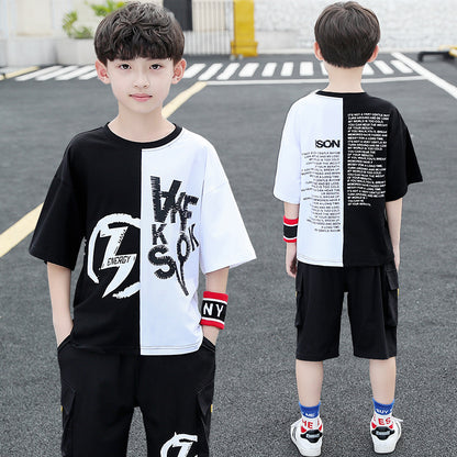 Summer Foreign Boy Handsome, Big Boy Two-piece Korean Style Trend