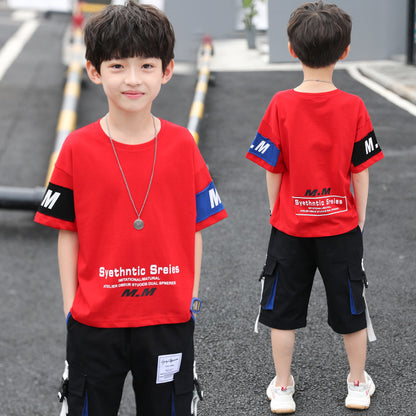 Summer Foreign Boy Handsome, Big Boy Two-piece Korean Style Trend