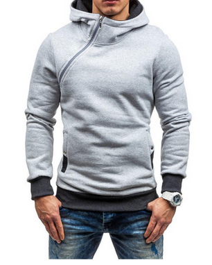 2023 Brand Hoodie Oblique Zipper Solid Color Hoodies Men Fashion Tracksuit Male Sweatshirt Hoody Mens