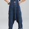 Vintage Women Jumpsuits Palazzo Pants Denim Jumpsuit Harem Pants Straps Pockets Jumpsuits Casual Pants Jumpsuit