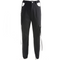 Women Black High Waist Pencil Pants Pockets Patckwork Hollow Out Pants Fashion Women Streetwear Cargo Pants Women Pants