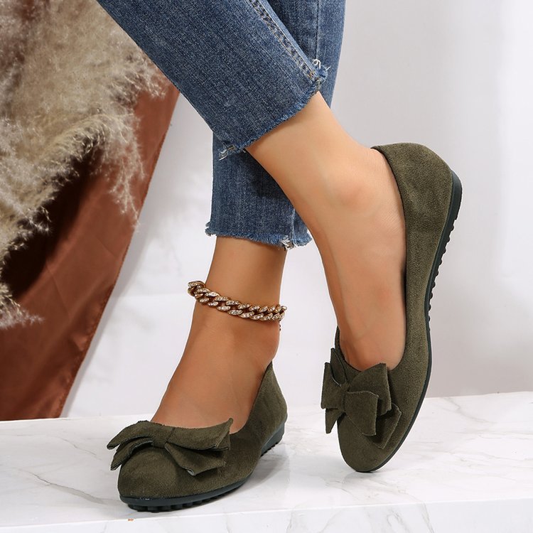 Fashion Bowknot Flats Shoes Casual Round Toe Loafers Cozy Shoes For Women.