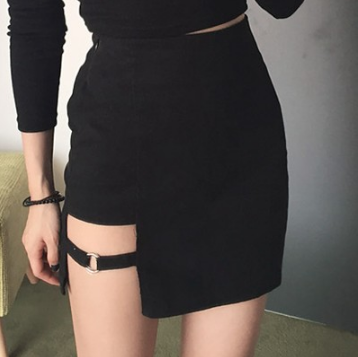 Korean Style Black Hip Skirts Irregular Hem Pencil Micro Mini Skirt Slim Women Party Skirts Black Bodycon Short Skirt