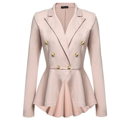 Fashion Slim Fit Women Blazer Jackets Womens White Ladies Blazer Office Lady Jacket Elegant Female Solid Button Plus Size