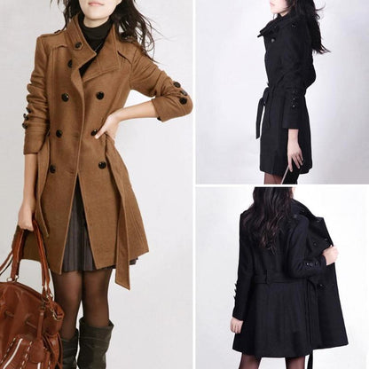 Woolen coat trench coat