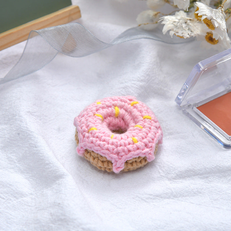 Japanese New Woolen Knitting Donuts Girl Hair Accessories Scarf Diy Decoration Accessories