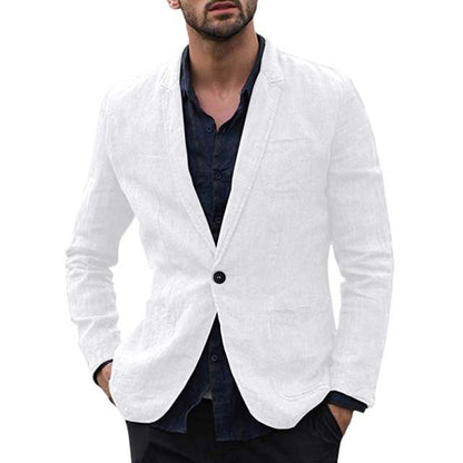 autumn Solid for Men Cotton Thin Suits Blazers Jacket coa