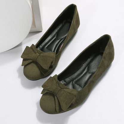 Fashion Bowknot Flats Shoes Casual Round Toe Loafers Cozy Shoes For Women.