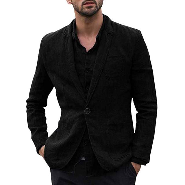 autumn Solid for Men Cotton Thin Suits Blazers Jacket coa