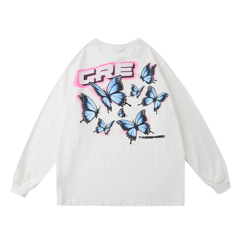 Butterfly print sweatshirt T-shirt