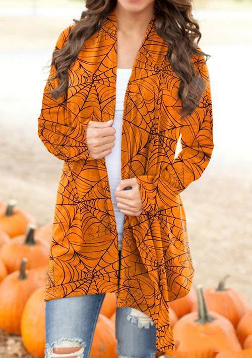 Halloween Digital Printing Casual Cardigan Jacket Women