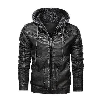 Men Leather Jacket Motor And Biker Hooded Men Leather Jackets