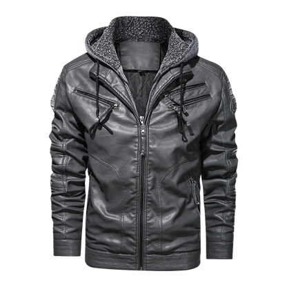 Men Leather Jacket Motor And Biker Hooded Men Leather Jackets