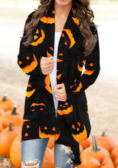 Halloween Digital Printing Casual Cardigan Jacket Women