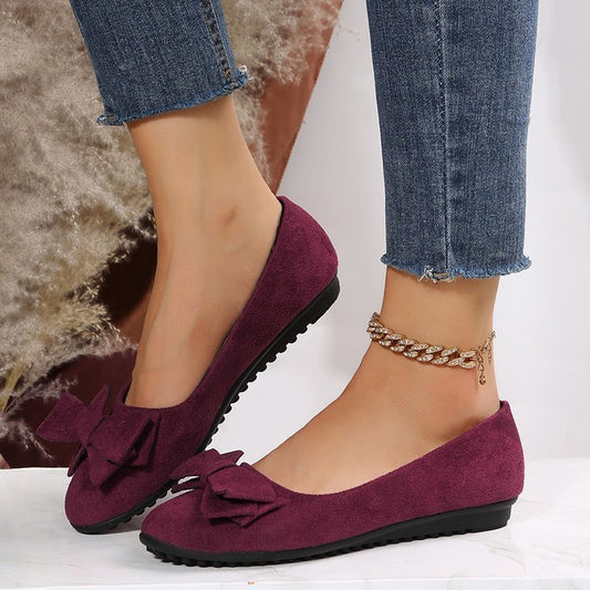 Fashion Bowknot Flats Shoes Casual Round Toe Loafers Cozy Shoes For Women.