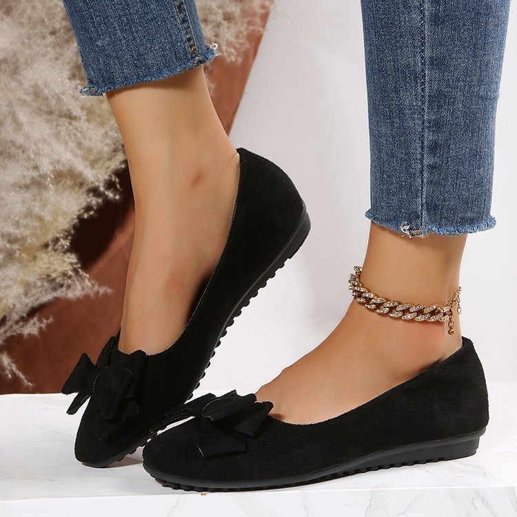 Fashion Bowknot Flats Shoes Casual Round Toe Loafers Cozy Shoes For Women.