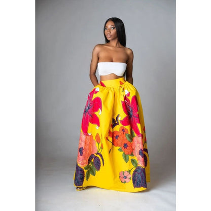 Bottoms Skirt Floral Holiday Women For Long Maxi