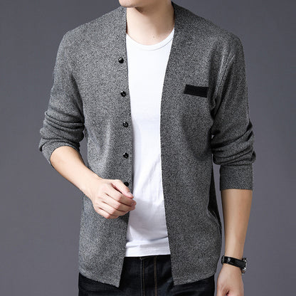 Autumn Cardigan Men Casual Knitted Cotton Wool Sweater