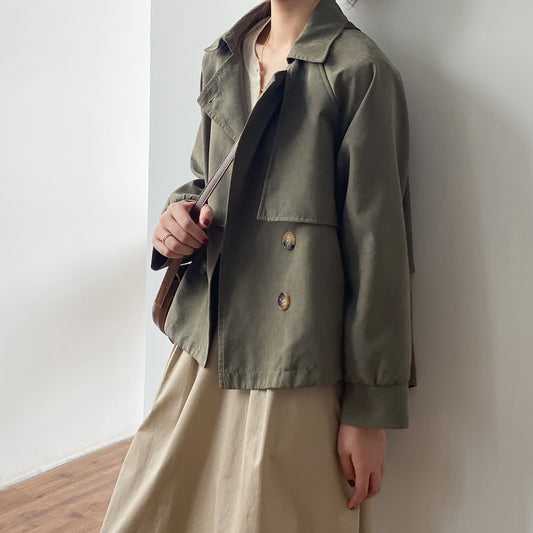 Retro Little Short Trench Coat Women