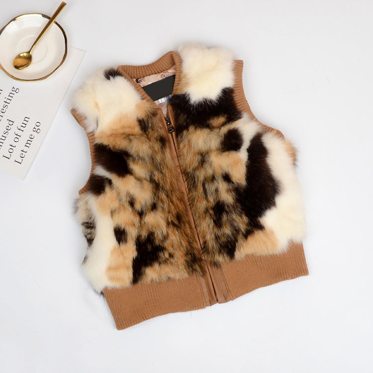 Short Rex Rabbit Fur Waistcoat Waistcoat