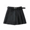 Pure Color Pleated Skirt Short Skirt Women Casual Simple Skirt