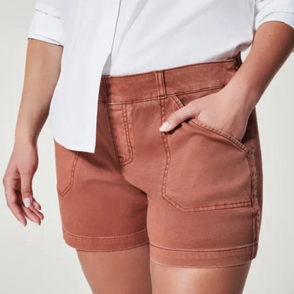 Women's Shorts Summer Fashion High Elasticity Shorts With Pockets Casual Pants