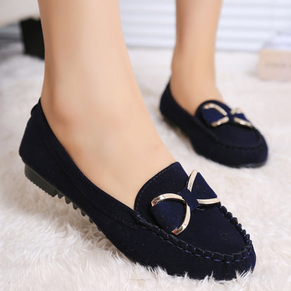 Fashion Bowknot Flats Shoes Women Casual Solid Loafers Cozy Shoes