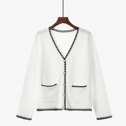 Knit sweater retro temperament blouse cardigan women