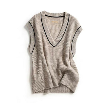 V-neck waistcoat loose wild wool knitted waistcoat