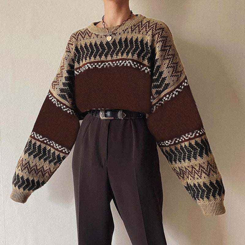 Vintage Pullover Long-sleeved Knitwear